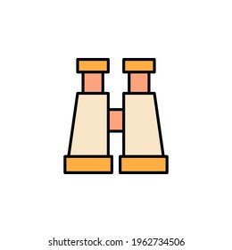 binocular vector flat color icon.
