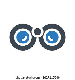 binocular vector glyph color icon 
