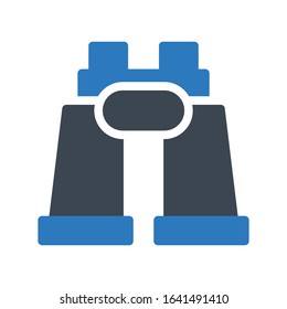 binocular vector glyph flat icon 