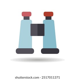 Icono de Vector binocular. Camping y senderismo signo. Símbolo del gráfico para el diseño del Sitio web y de los App del viaje y del turismo, logotipo, App, UI