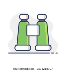 Binocular vector icon. Camping and Hiking sign. Graph symbol for travel and tourism web site and apps design, logo, app, UI