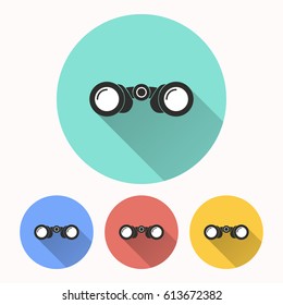 Binocular vector icon. Illustration isolated for graphic and web design.