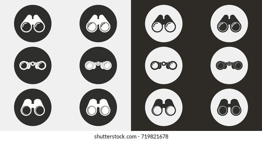 Binocular vector icon. Illustration isolated for graphic and web design.