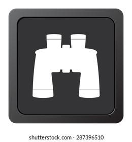 Binocular - vector icon on a grey button
