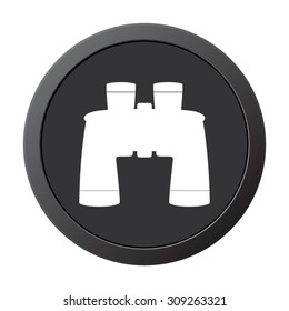 Binocular - vector icon, on a grey button