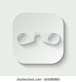 binocular vector icon - paper illustration