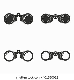 Binocular    vector icons set. Black  illustration isolated on white  background for graphic and web design.