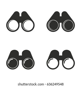 Binocular vector icons set. Illustration isolated for graphic and web design.