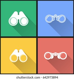 Binocular vector icons set. Illustration isolated for graphic and web design.
