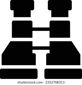 ilustración de vector binocular aislada en un fondo transparente. iconos vectoriales de glifo para el concepto o gráficos web.