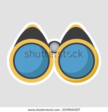 Binocular Vector Illustration Sticker. A detailed binocular illustration sticker, perfect for adventure themes, outdoor exploration, or nature designs. Great for travel planners and crafts