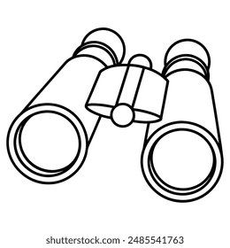 Binocular vector line art illustration icon logo