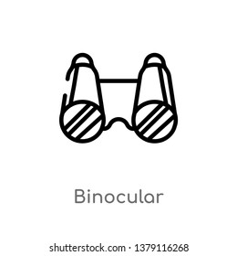 binocular vector line icon. Simple element illustration. binocular outline icon from nautical concept. Can be used for web and mobile