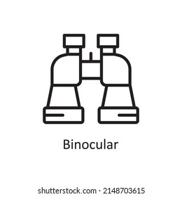 Ilustración de diseño de iconos de contorno de vector binocular. Símbolo de proceso creativo en el archivo EPS 10 de fondo blanco