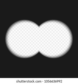 binocular view isolated on transparent background. Rifle scope template.