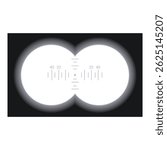 Binocular view with measurement marks observing something interesting in the distance