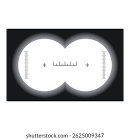 Binocular view with measurement scale focusing on target, offering a glimpse into the world of precision targeting