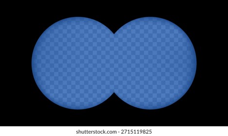 Binocular view overlay, two blue-tinted night vision circular viewports with a transparent background