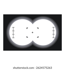 A vista binocular apontando para o conceito de foco do alvo é representada nesta ilustração