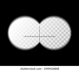 Binocular view sight vector military lens vision. Spy binocular view surveillance isolated aim viewfinder