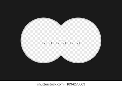 Binocular view template with soft edges. Magnifying optical instrument. Vector illustration.