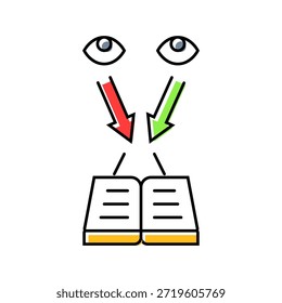 binocular vision test optometry eye color icon vector. binocular vision test optometry eye sign. isolated symbol illustration