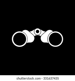 Binocular - white vector icon