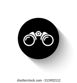 Binocular - white vector  icon with shadow