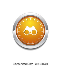 Binocular Yellow Vector Icon Button