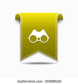 Binocular Yellow Vector Icon Design