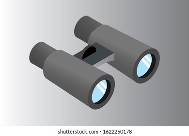 Binoculars 3D isometric icon vector