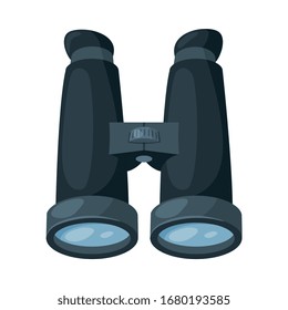 Binoculars Black Optical Device, Spy Surveillance Equipment Vector Illustration