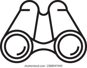 Binoculars Business icon with black outline style. tool, equipment, navigation, optical, zoom, watch, spy. Vector illustration