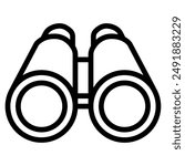 Binoculars camping holiday icon illustration