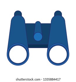 Binoculars campng symbol isolated blue lines