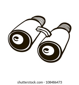 Binoculars. A children's sketch