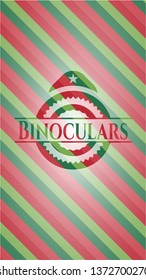 Binoculars christmas badge.