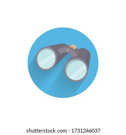 binoculars colorful flat icon with long shadow. binoculars flat icon