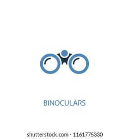 Binoculars concept 2 colored icon. Simple blue element illustration. Binoculars concept symbol design from Camping set. Can be used for web and mobile UI/UX