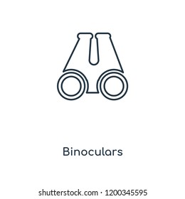 Binoculars concept line icon. Linear Binoculars concept outline symbol design. This simple element illustration can be used for web and mobile UI/UX.