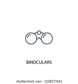 Binoculars Concept Line Icon. Einfache Elementgrafik. Binoculars Konzept umrissen Symboldesign aus Camping Set. Kann für Web- und mobile UI/UX verwendet werden