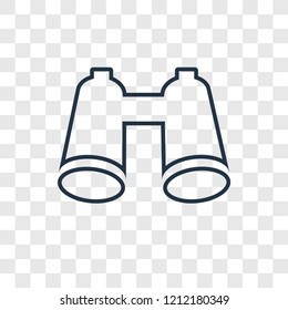 Binoculars concept vector linear icon isolated on transparent background, Binoculars concept transparency concept in outline style