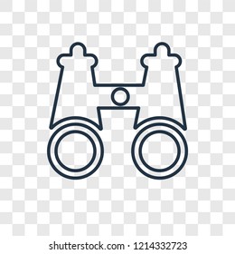 Binoculars concept vector linear icon isolated on transparent background, Binoculars concept transparency concept in outline style