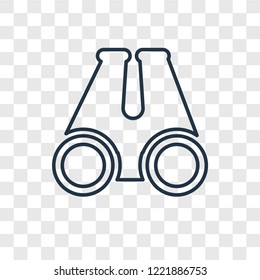 Binoculars concept vector linear icon isolated on transparent background, Binoculars concept transparency concept in outline style