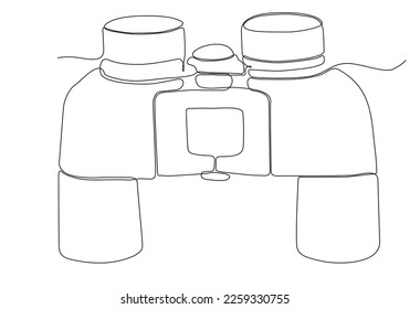 
Binoculars continuous line draw logo vector illustration