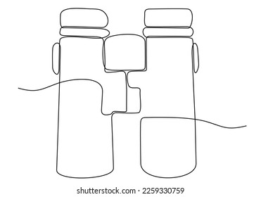 
Ilustración vectorial del logotipo de dibujo de línea continua de binoculares