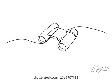  binoculars continuous line vector illustration