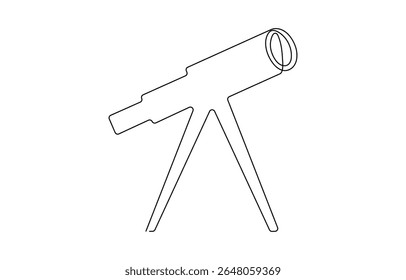 binoculars continuous one line drawing of pro vector illustration. Hunting Binoculars Continuous Line Editable Stroke Line, Black and White Cartoon binoculars picture for children This is a vector.