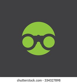 binoculars cut identity template icon design element