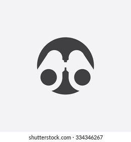 binoculars cut identity template icon design element